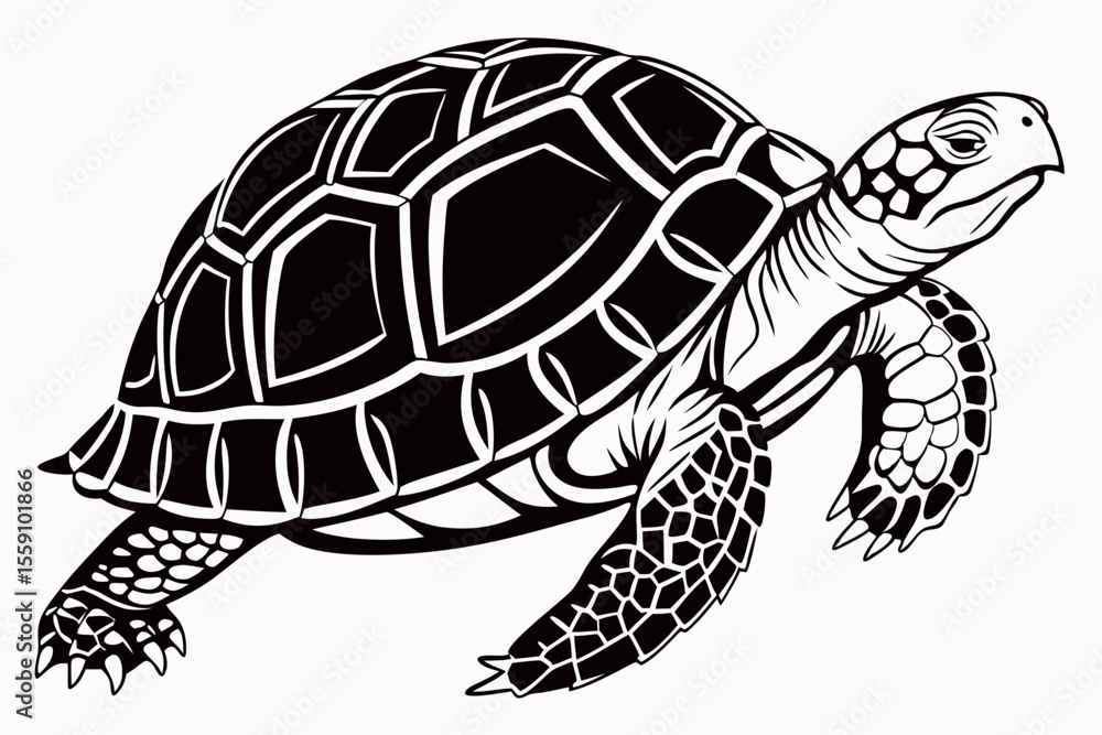 Fototapeta premium box turtle sihouette black vector