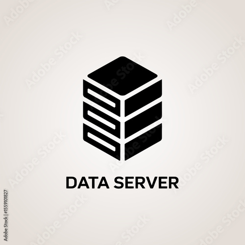 Data server icon vector illustration, Data center sign symbol,  Technology and AI concept design