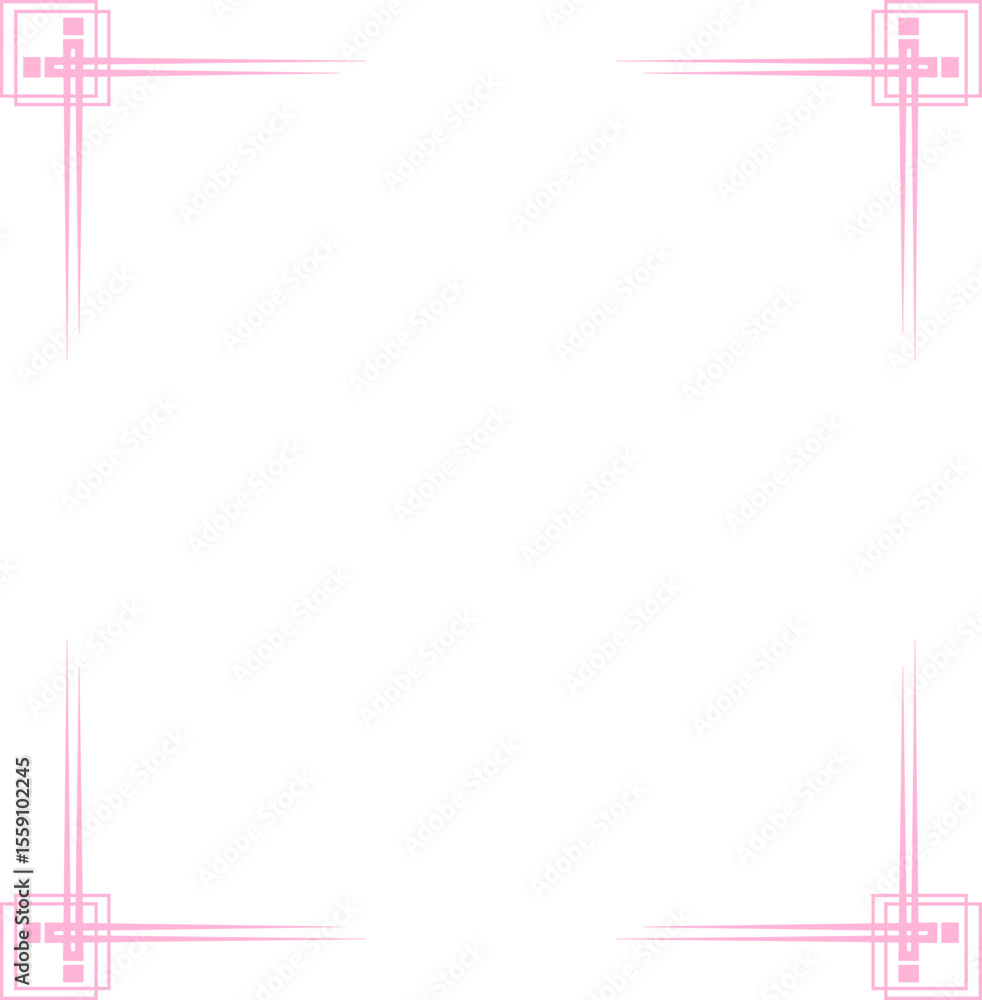 Obraz premium Cute Pink Corner Frame Decoration