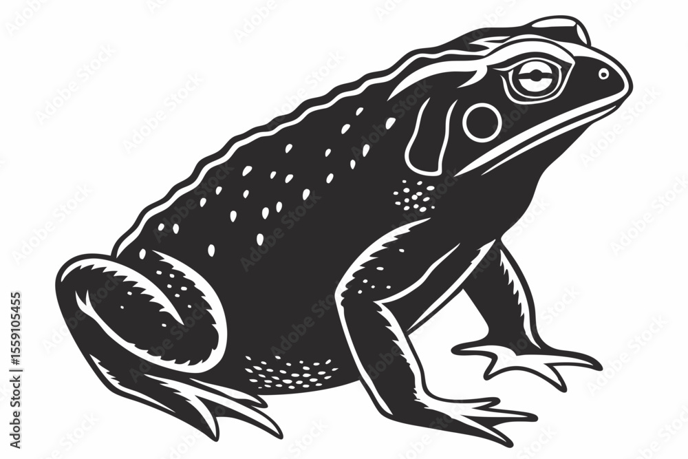 cane toad silhoette black vector cane toad silhoette black vector