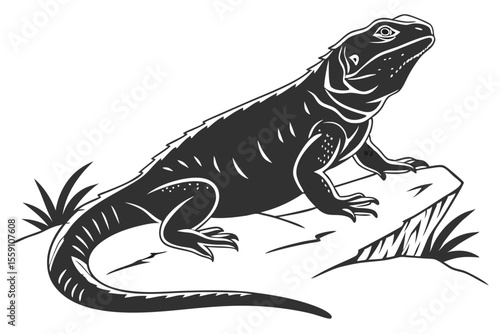 Chuckwallas sihouette black vector