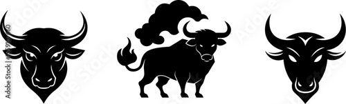 vector image of a bull and a horse
