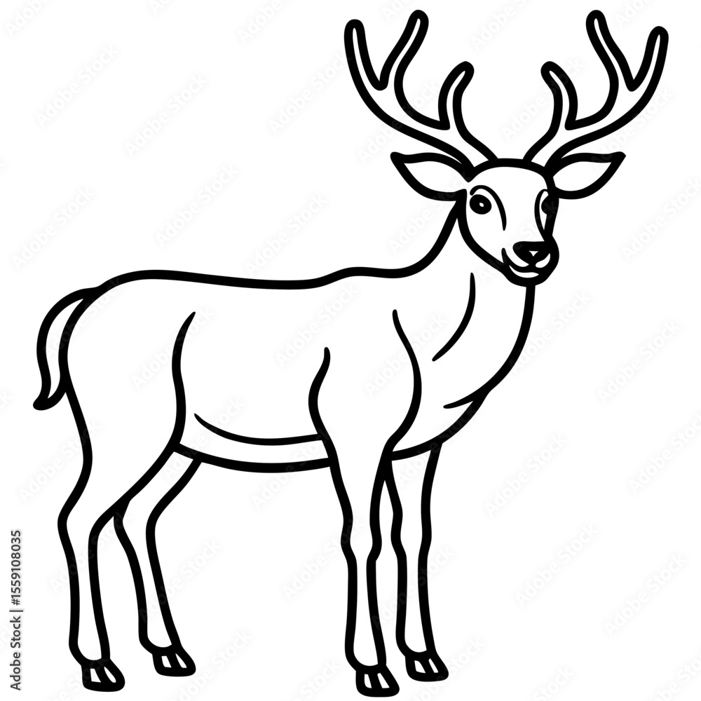Wildlife Duo Wapiti and Vole Vector Sketch Wildlife Duo Wapiti and Vole Vector Sketch