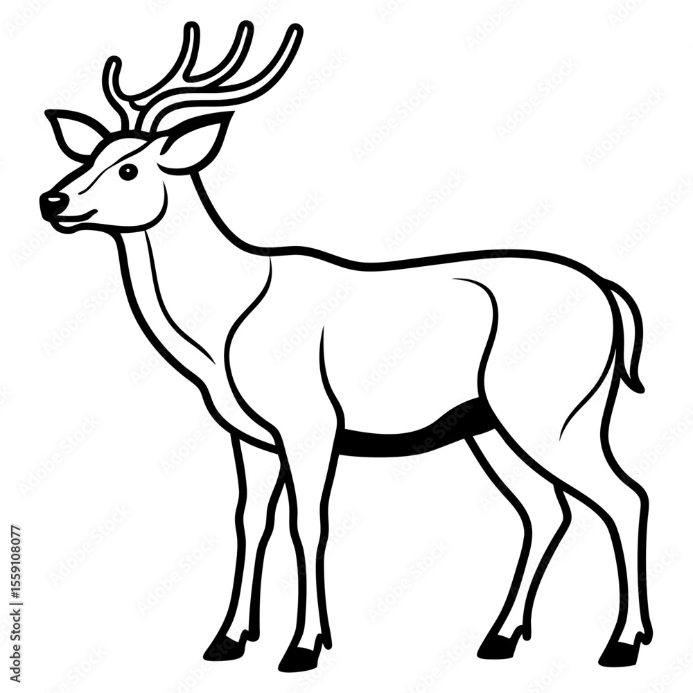 Wildlife Duo Wapiti and Vole Vector Sketch Wildlife Duo Wapiti and Vole Vector Sketch