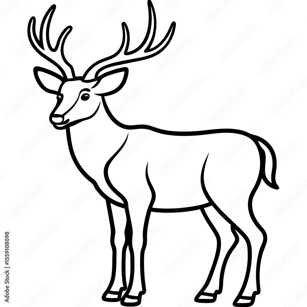 Wildlife Duo Wapiti and Vole Vector Sketch Wildlife Duo Wapiti and Vole Vector Sketch