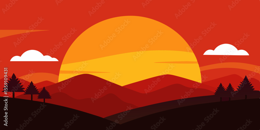 Obraz premium Nature Sunset Scene