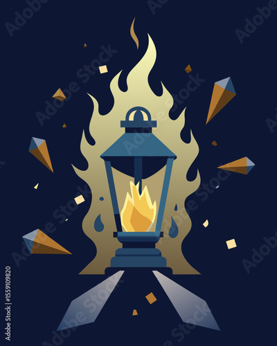 Every flicker of the gaslight in my mind seemed to trigger a different memory disrupting any sense of order or control.. Vector illustration