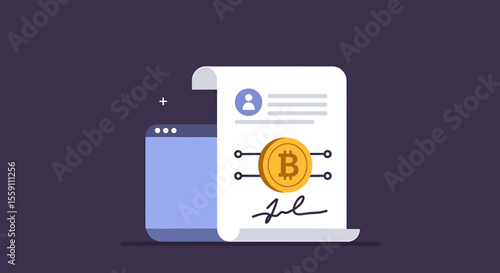 Digital Cryptocurrency Contract with Profile and Signature