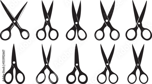 Scissors icon set isolated on white background. clippers icon set vector illustration. Tailor Barber and Craft Scissors Graphic.