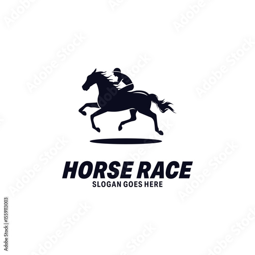 horse race sports logo vector illustration