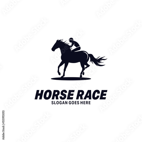 horse race sports logo vector illustration