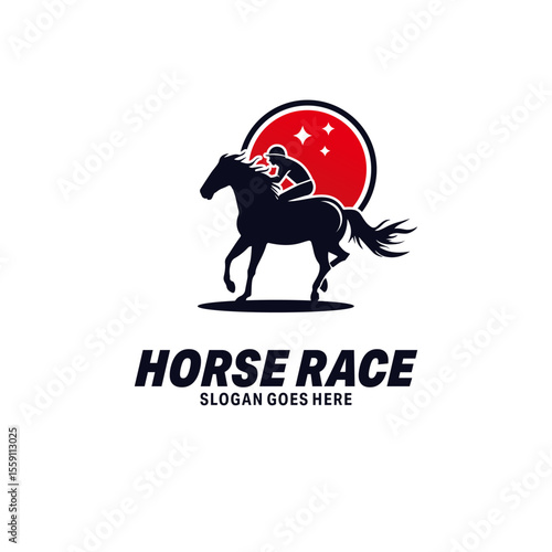 horse race sports logo vector illustration