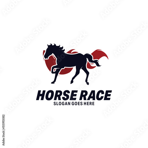 horse race sports logo vector illustration