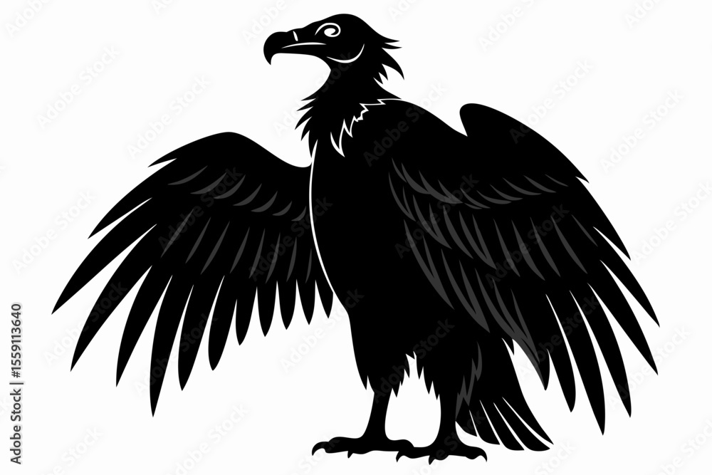 Fototapeta premium condor bird sihouette black vector