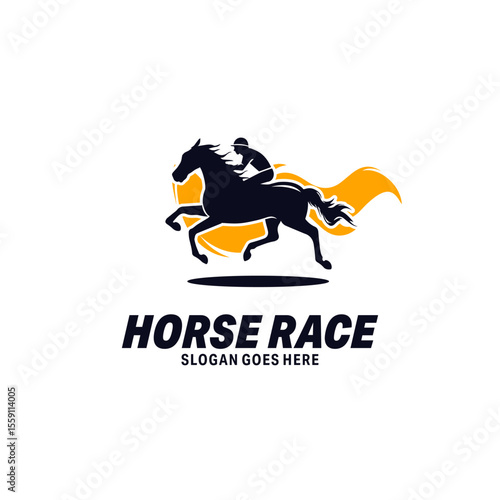 horse race sports logo vector illustration