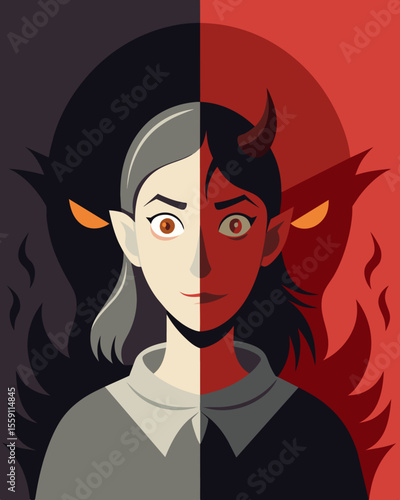 What should be a reflection of my best self is instead a twisted venomous version of who I truly am.. Vector illustration