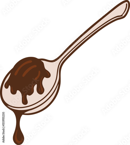 Brown Chocolate Spoon Dessert Sweet Treat Creamy Spoonful Melting Dripping Delicious Treat