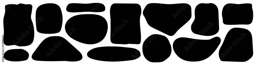 Obraz premium Irregular text box collection black color isolated on white background for messages, social media post, decoration, banner