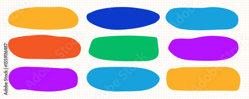 Irregular text box vector collection colorful isolated on white background for messages, social media post, decoration, banner