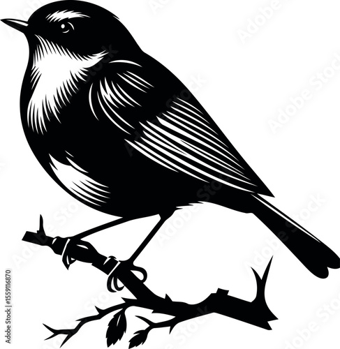 Majestic Robin on a Flowering Branch (8) [Converted].eps