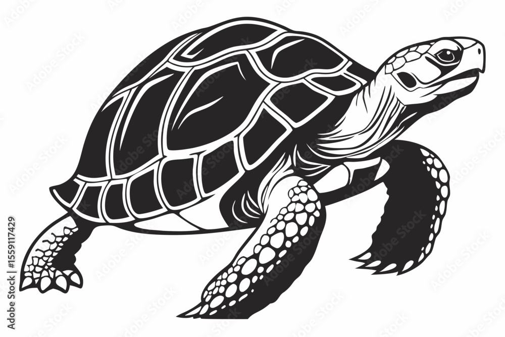 Fototapeta premium gal pagos tortoise sihouette black vector