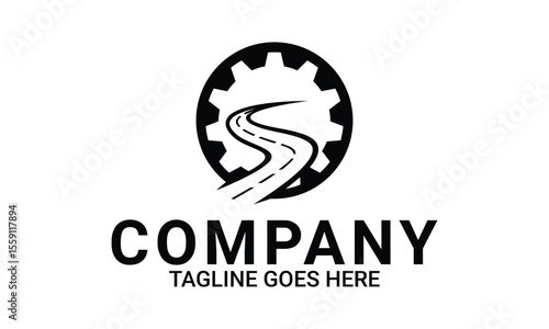 gear road logo design icon vector template