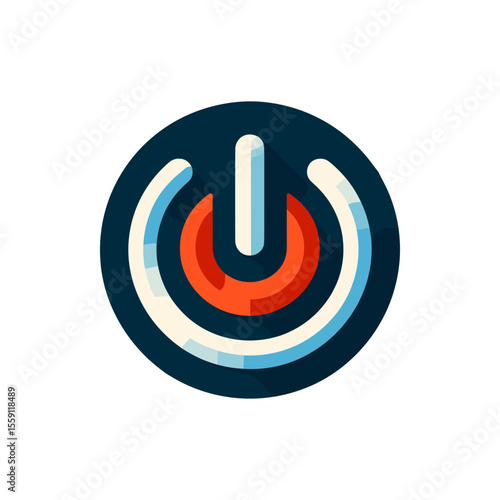 Abstract circular power symbol with vibrant colors, representing technology and energy concepts