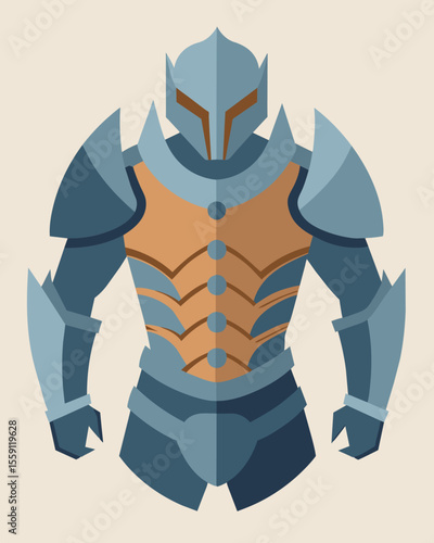 Each piece of armor represents a layer of protection but also a weight that grows heavier with every attack.. Vector illustration