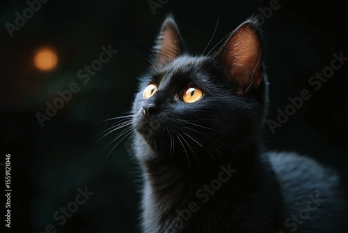 Close-up Portrait of a Black Cat