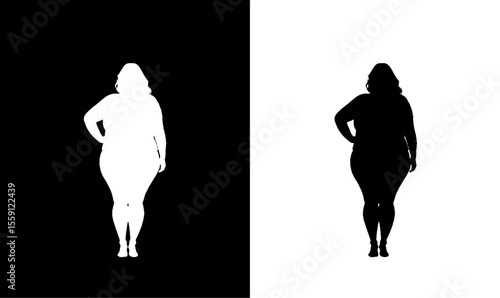 plus size women silhouette vector illustration, fat, fatty women silhouette, fitness, girl, women, silhouette of fatty women vector illustration, art, illustration, vector, design, black, abstract, 