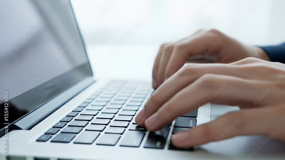Hands typing on a laptop keyboard Hands typing on a laptop keyboard