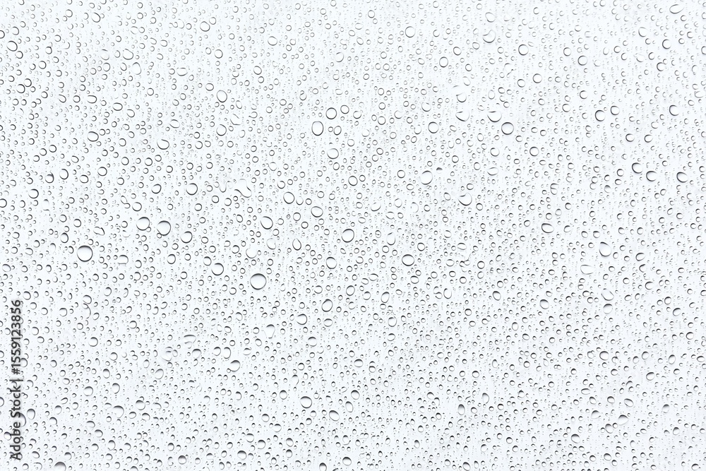 Obraz premium Water Droplets on a Transparent Surface