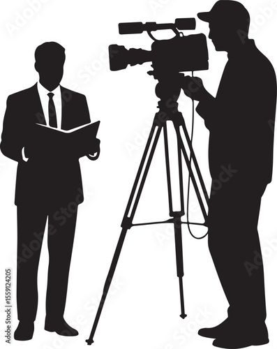 News Cameraman Filming Scene SVG


