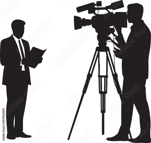 News Cameraman Filming Scene SVG

