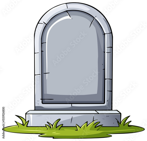Cartoon tombstone with room for text, isolated 