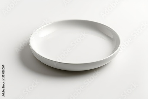 White Ceramic Dinner Plate on Table Minimalist Food Photography