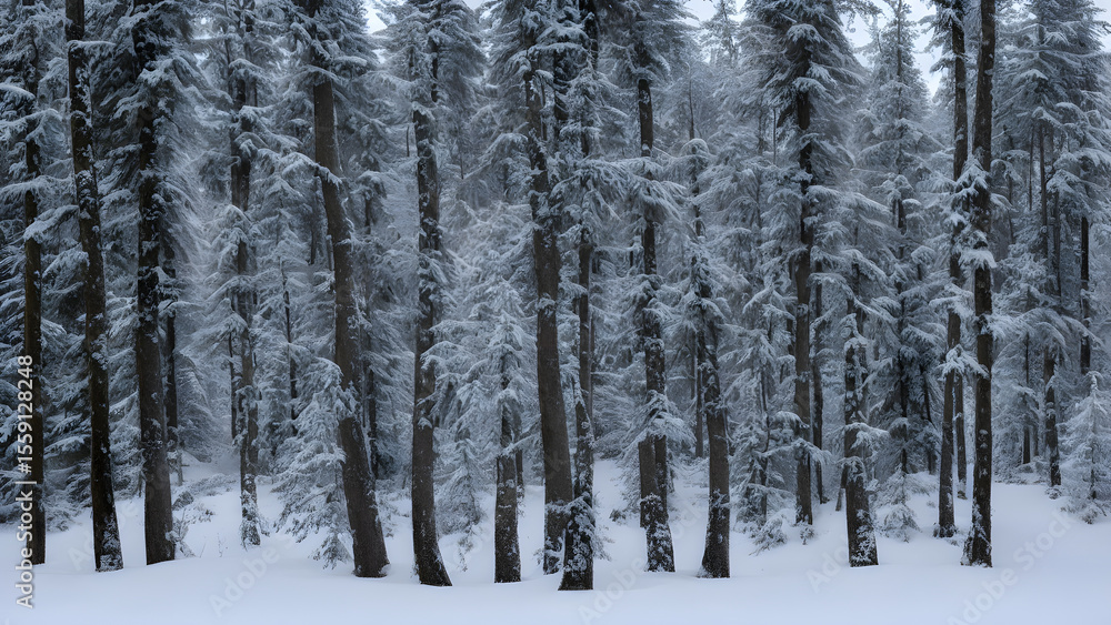 Fototapeta premium Snow-Covered Forest