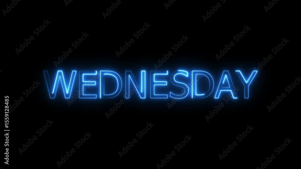 Glowing neon lines wednesday text animation on black background. Seamless loop. Neon wednesday neon sign animation.Glowing neon lines wednesday text animation on black background. Seamless loop. Neon Glowing neon lines wednesday text animation on black background. Seamless loop. Neon wednesday neon sign animation.Glowing neon lines wednesday text animation on black background. Seamless loop. Neon