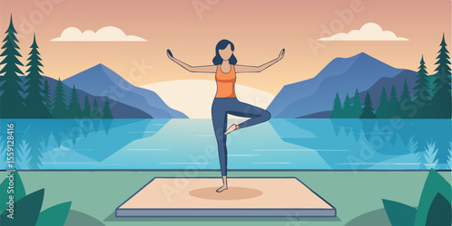 Find Your Balance Yoga by the Lake at Sunrise