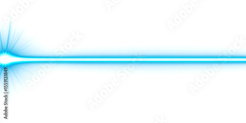 neon blue line of light on transparent background. futuristic. design element. laser. glow.