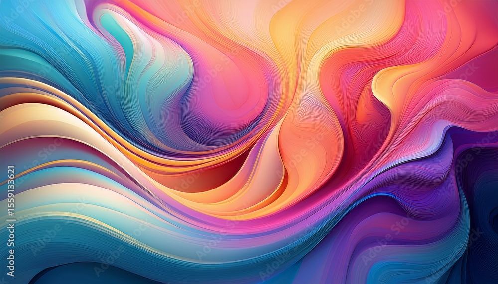 Obraz premium colorful abstract fluid background with swirling gradients and soft hues digital art design