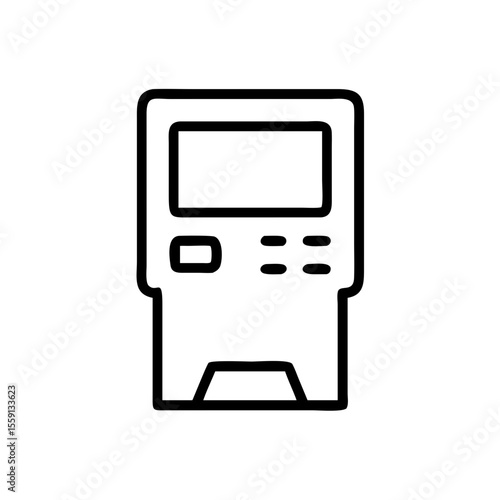 Simple line art of an ATM machine  