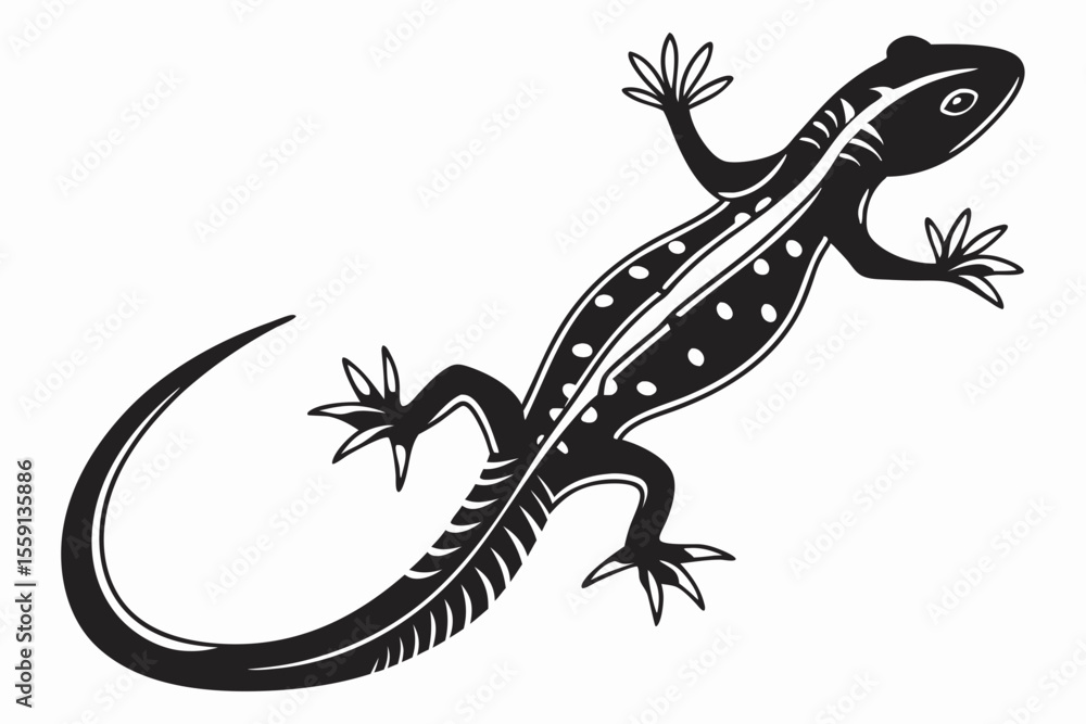 Naklejka premium newt sihouette black vector