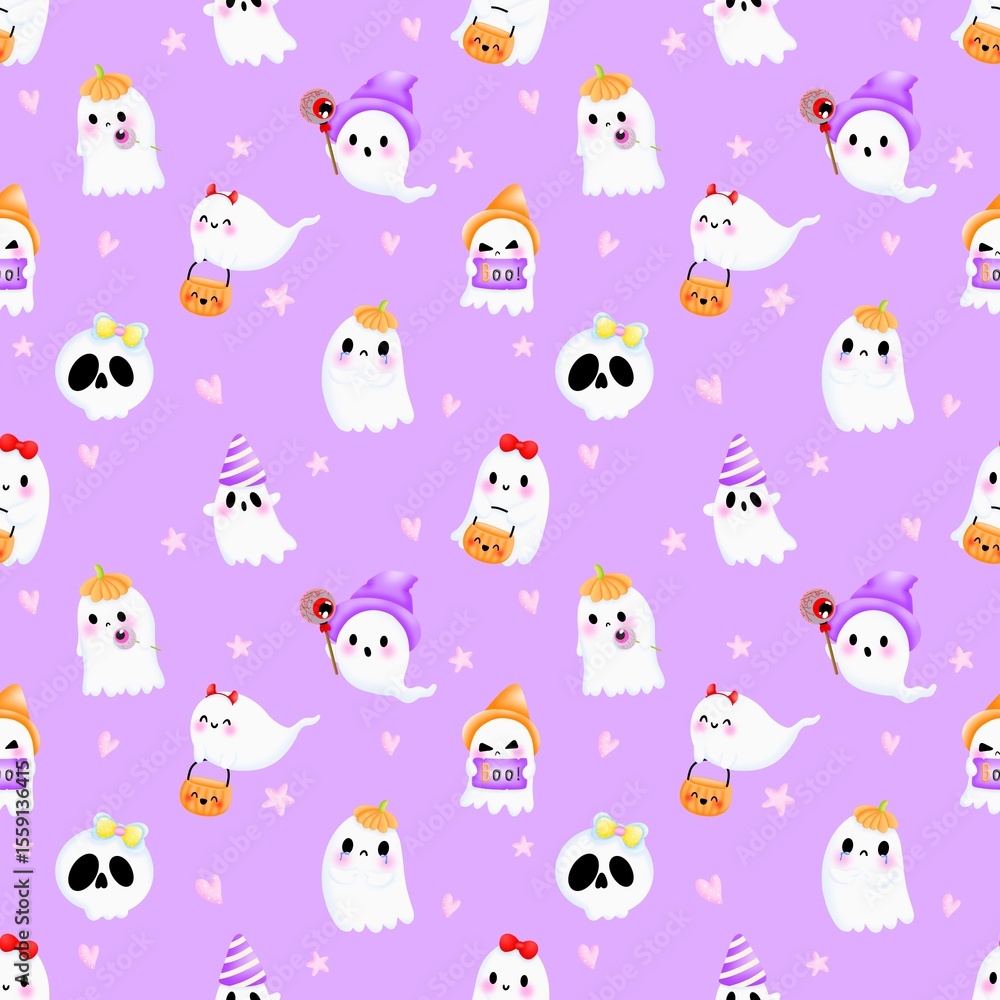 Cute ghost pattern seamless Cute ghost pattern seamless