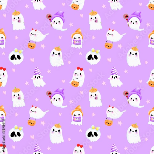 Cute ghost pattern seamless