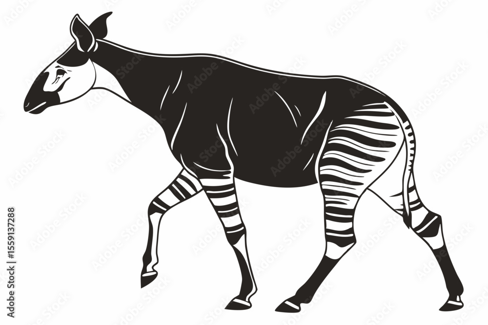 Obraz premium okapi sihouette black vector