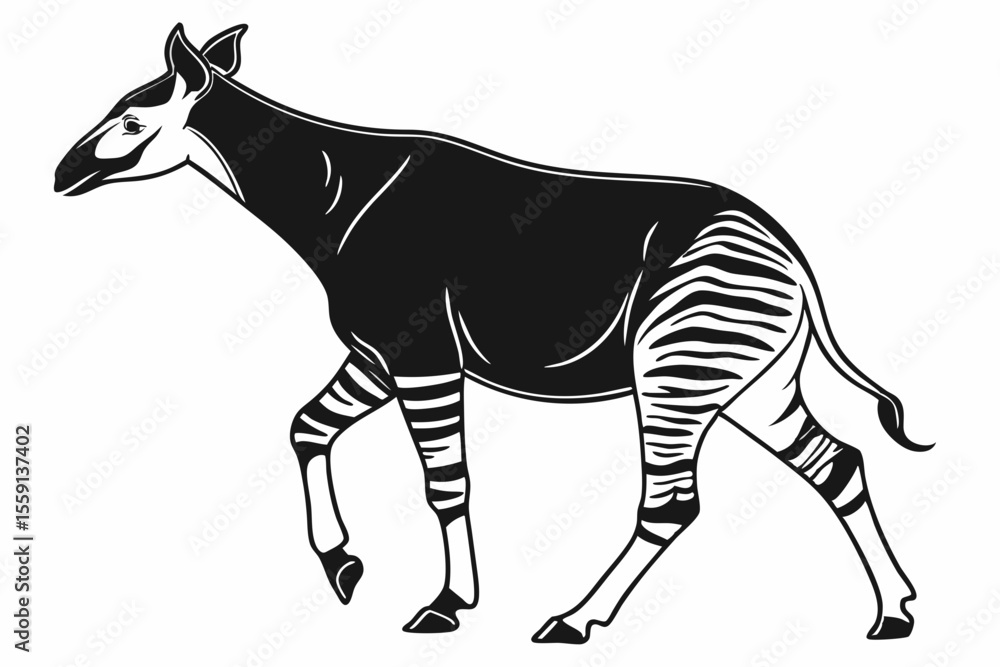 Obraz premium okapi sihouette black vector