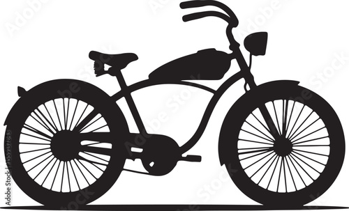 Classic beach cruiser bicycle silhouette with wide handlebars and comfortable seat