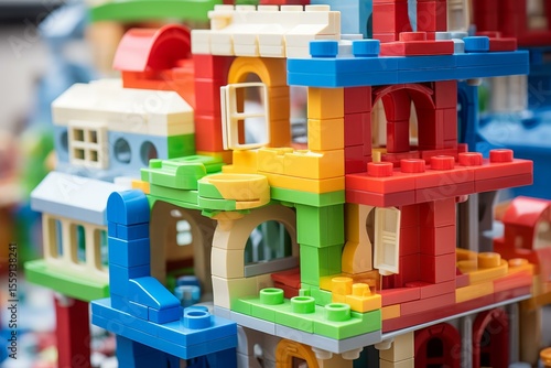 Wallpaper Mural Interlocking plastic building blocks form a colorful and imaginative structure, inspiring creativity and fun Torontodigital.ca