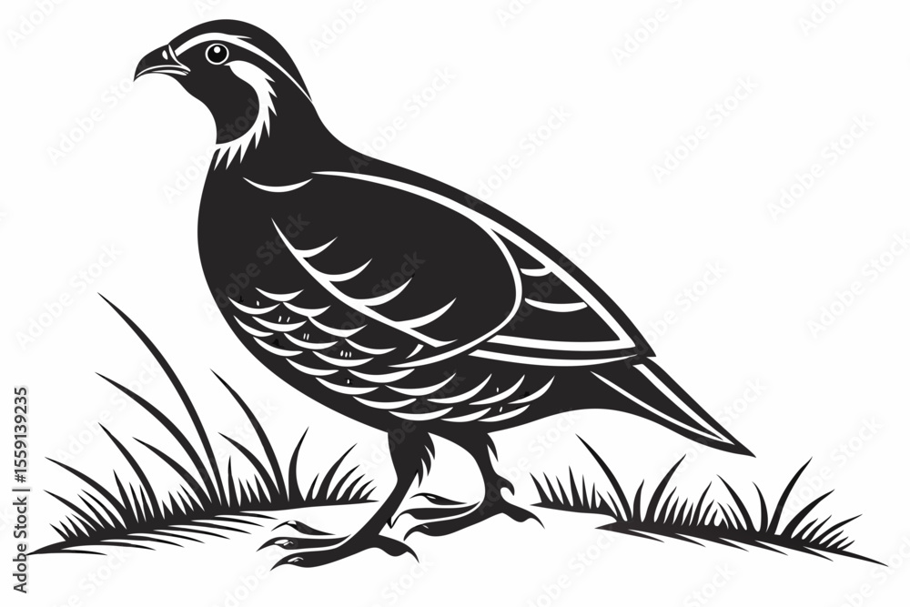 Obraz premium partridge silhoette black vector